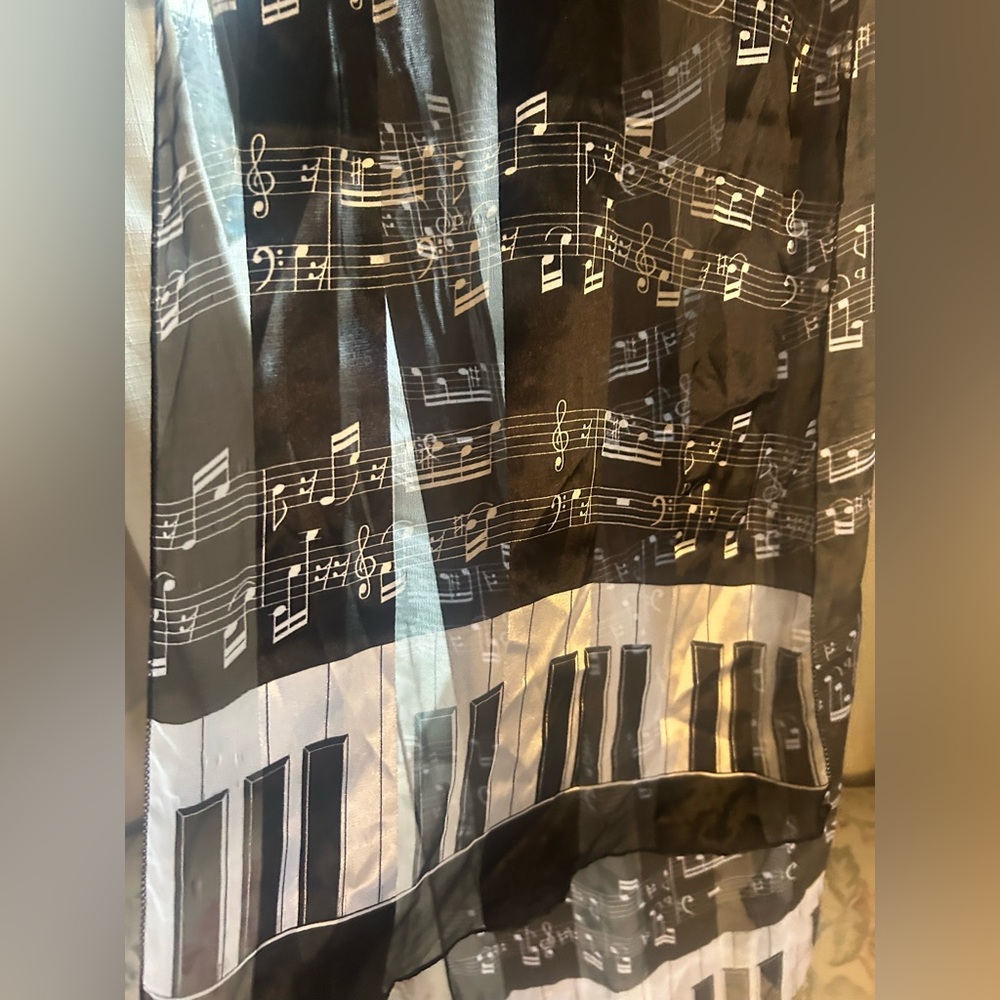 SHEER MUSIC NOTES PIANO SCARF organ treble wrap dj musician